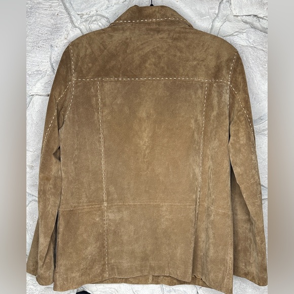 Denim&Co | Women’s Brown Leather Western Jacket w/Saddle Stitching, Size M - Picture 7 of 13